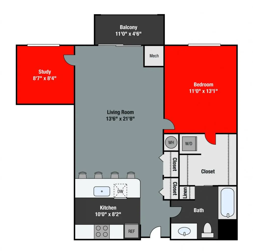 Apartments For Rent TGM NorthShore - Hubbard with study
