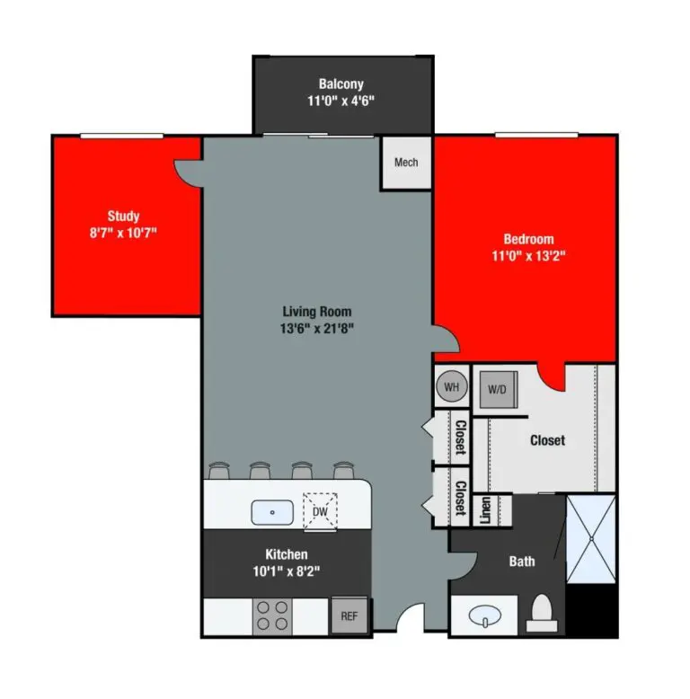 Apartments For Rent TGM NorthShore - Huron with study ...