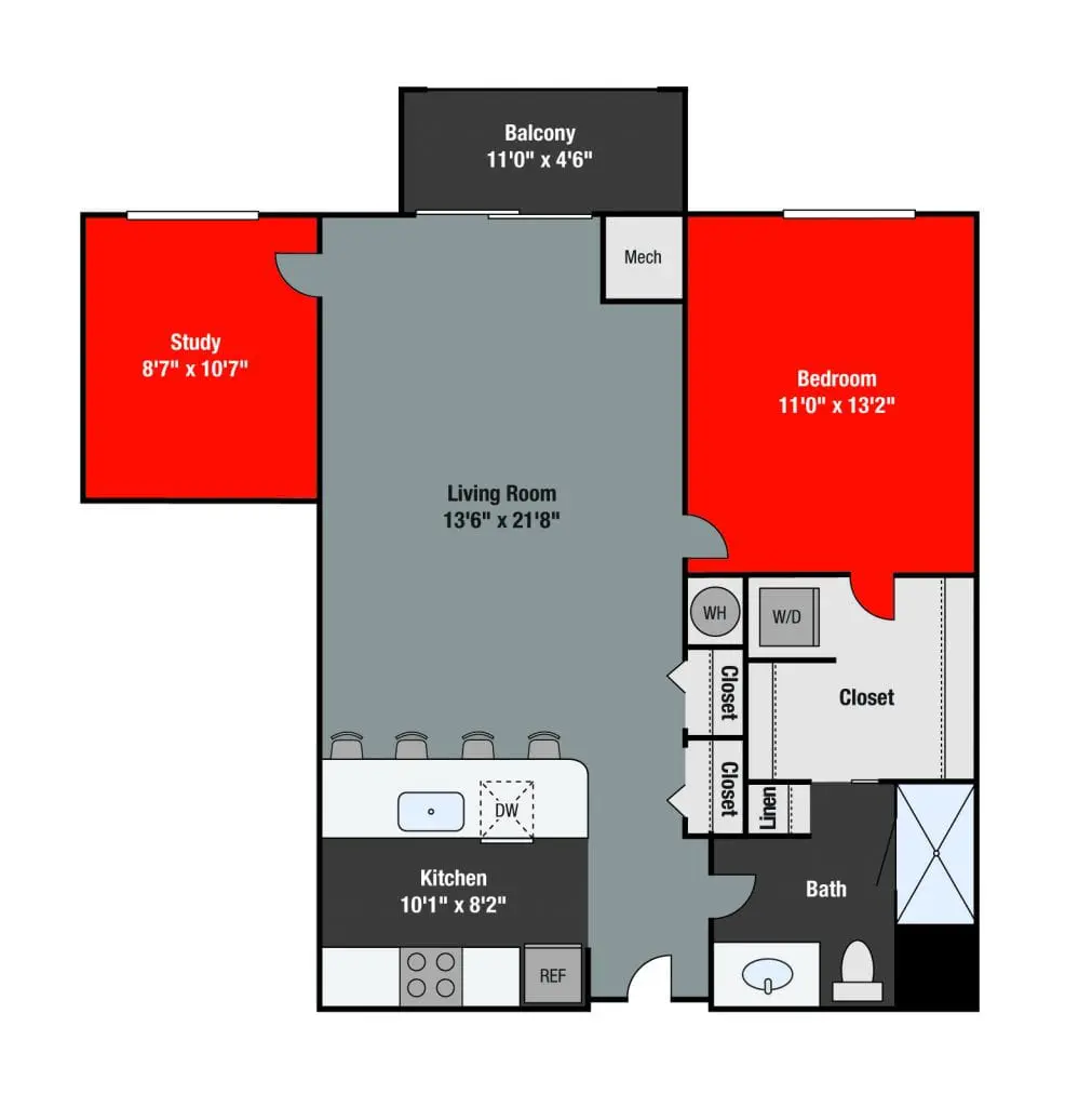 Apartments For Rent TGM NorthShore - Huron with study
