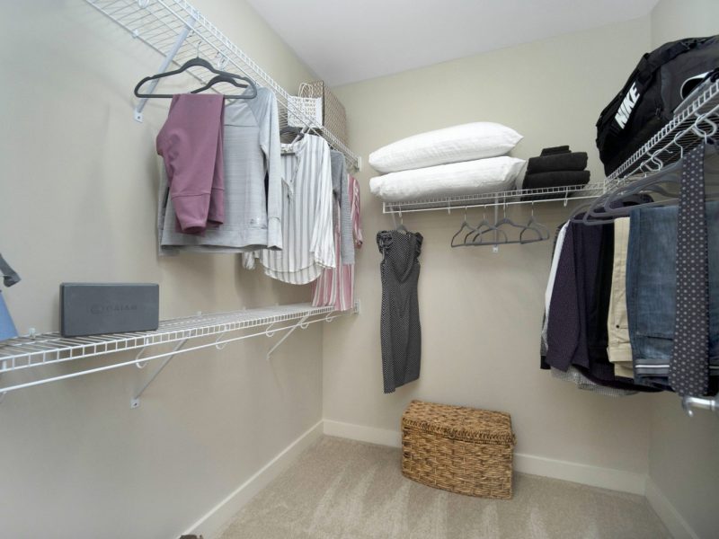 This image shows the Premium Apartment Feature, especially the oversized closet showcasing a spacious and comfy place to put your clothes.